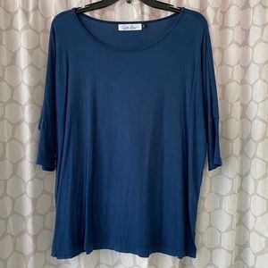 Ava Sky Blue ¾ Sleeve Top